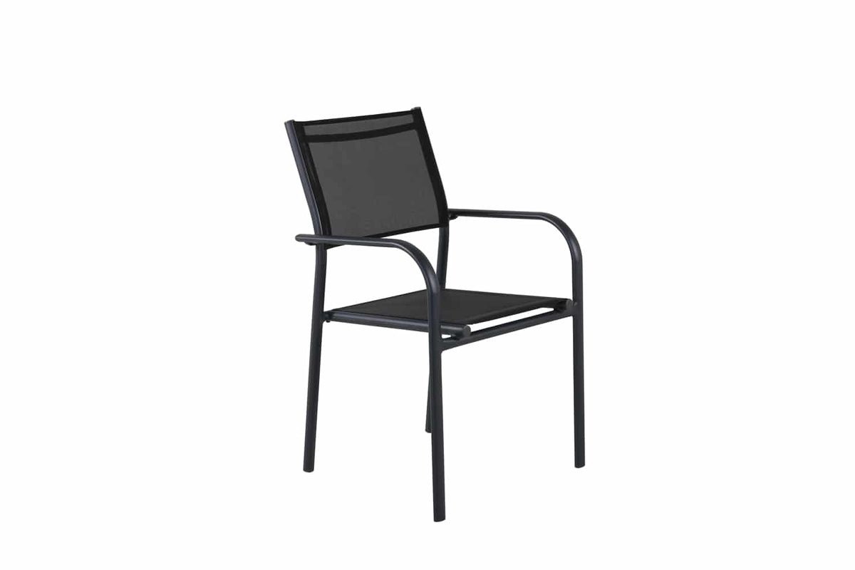 Ira 2er Set Gartenstuhl – Eleganter Schwarzer Aluminium Look