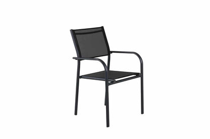 Ira 2er Set Gartenstuhl – Eleganter Schwarzer Aluminium Look