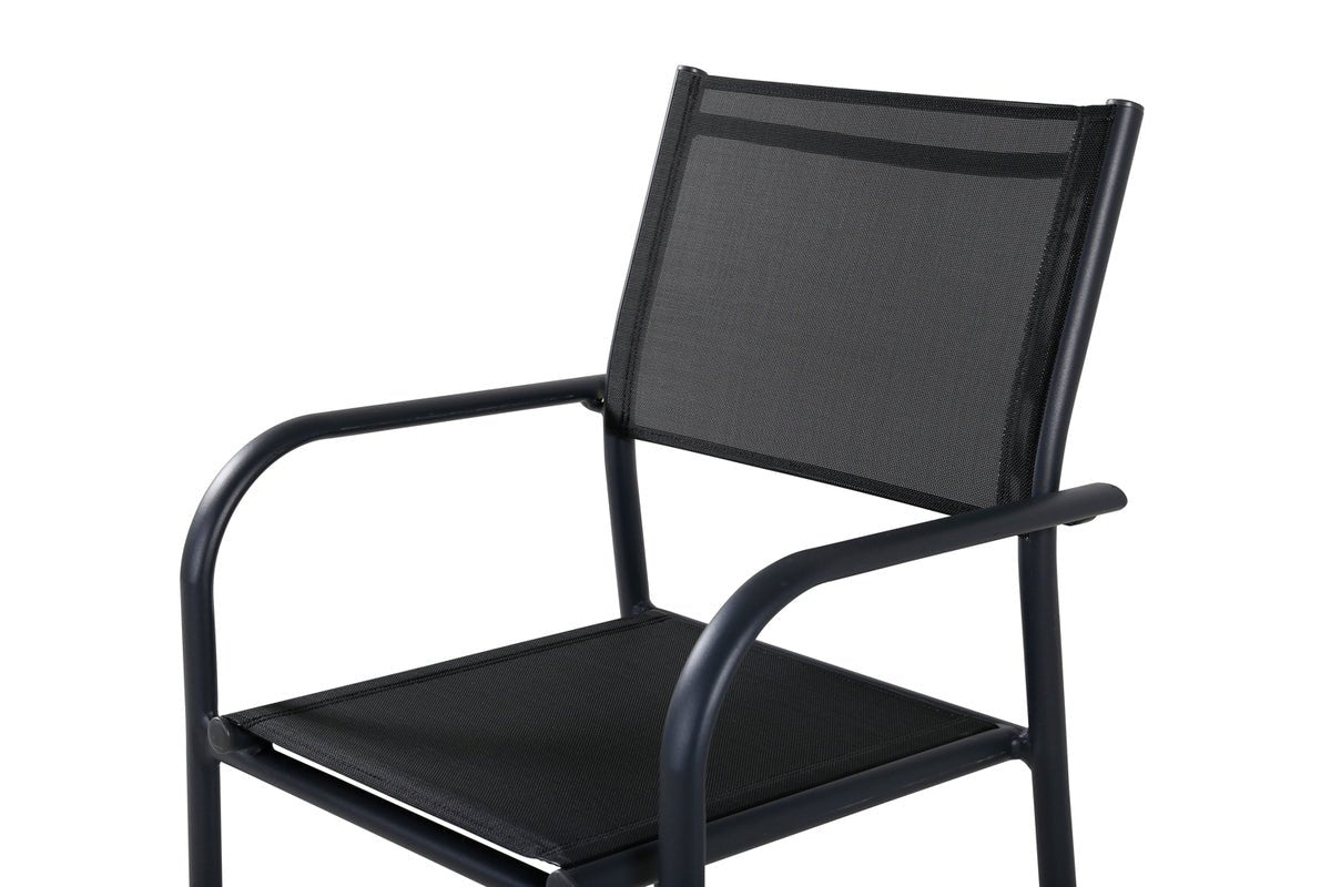 Ira 2er Set Gartenstuhl – Eleganter Schwarzer Aluminium Look