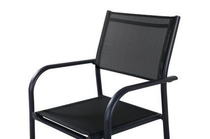 Ira 2er Set Gartenstuhl – Eleganter Schwarzer Aluminium Look