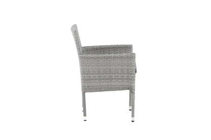 Luxusbetten24 Isla Gartenstuhl Set – Grau, Aluminium‑Rattan mit Sitzkissen