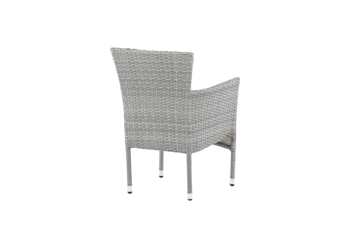 Luxusbetten24 Isla Gartenstuhl Set – Grau, Aluminium‑Rattan mit Sitzkissen