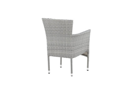 Luxusbetten24 Isla Gartenstuhl Set – Grau, Aluminium‑Rattan mit Sitzkissen