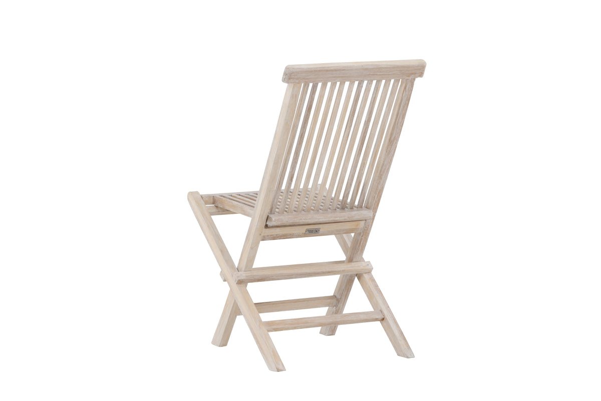 Luxusbetten24 Kaia Gartenstuhl Klappbar Whitewash 2er Set
