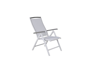 Luxusbetten24 2er Set Gartenstuhl Kara Aluminium Verstellbar Weiß