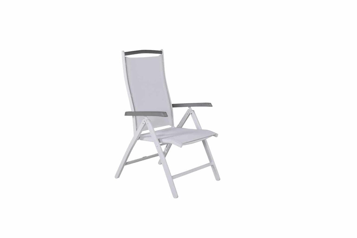 Luxusbetten24 2er Set Gartenstuhl Kara Aluminium Verstellbar Weiß
