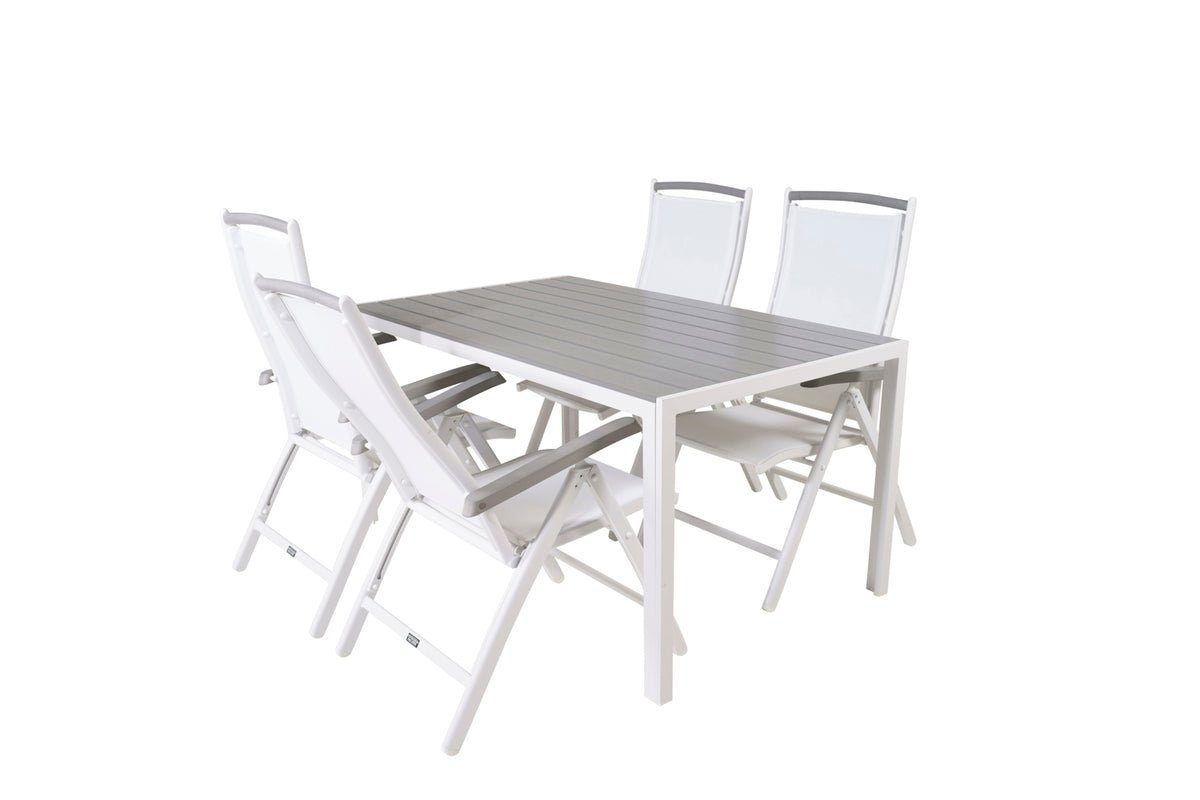 Luxusbetten24 2er Set Gartenstuhl Kara Aluminium Verstellbar Weiß