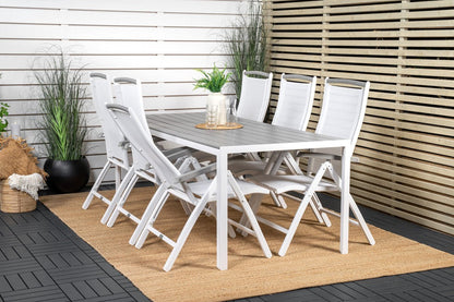 Luxusbetten24 2er Set Gartenstuhl Kara Aluminium Verstellbar Weiß
