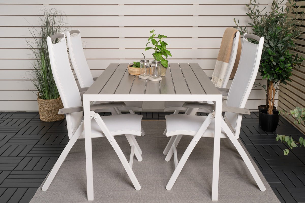 Luxusbetten24 2er Set Gartenstuhl Kara Aluminium Verstellbar Weiß