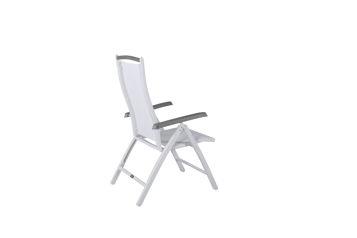 Luxusbetten24 2er Set Gartenstuhl Kara Aluminium Verstellbar Weiß