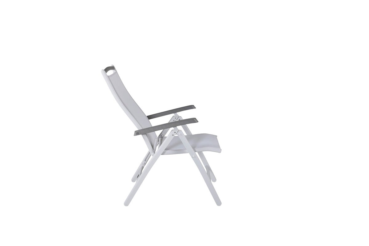 Luxusbetten24 2er Set Gartenstuhl Kara Aluminium Verstellbar Weiß