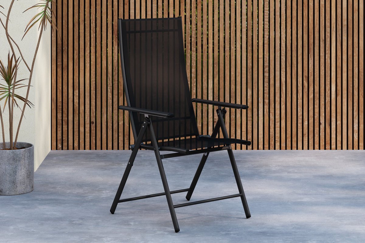 Miro Gartenstuhl 2er-Set, Klappbar, Beige Oder Schwarz aus Stahl
