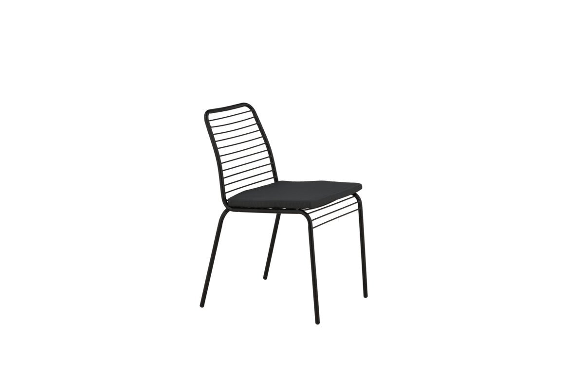 Luxusbetten24 Gartenstuhl Navi 2er Set Schwarz aus Stahl