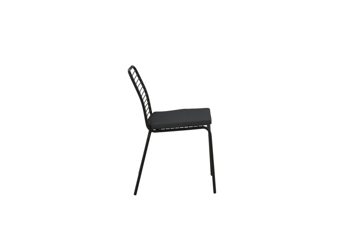 Luxusbetten24 Gartenstuhl Navi 2er Set Schwarz aus Stahl
