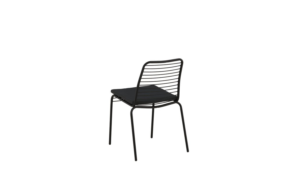 Luxusbetten24 Gartenstuhl Navi 2er Set Schwarz aus Stahl
