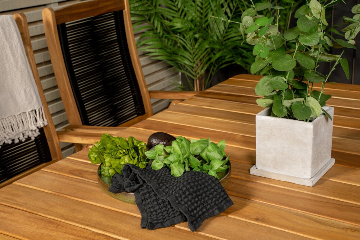 2er-Set Gartenstuhl Noa – Kombination Aus Akazienholz Und Schwarzem Seil