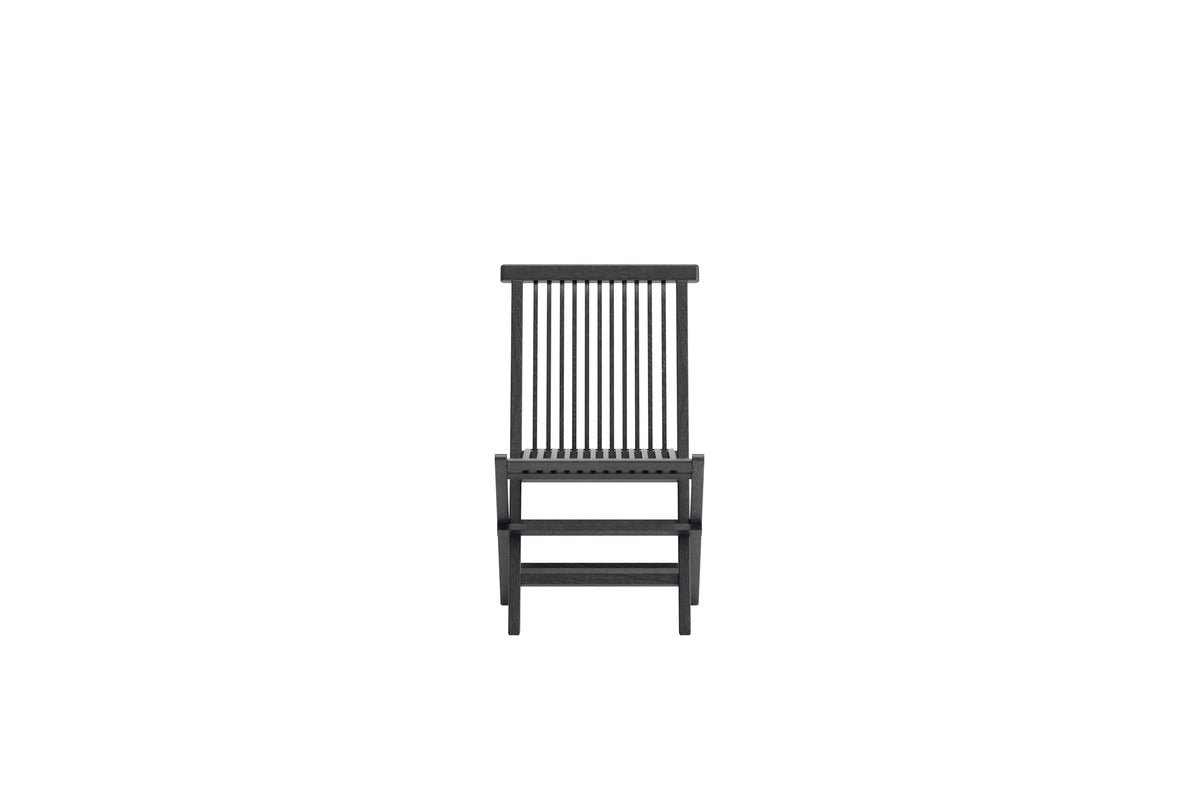 Luxusbetten24 Ravina 2er‑Set Gartenstuhl aus Schwarzem Teakholz, Schwarz