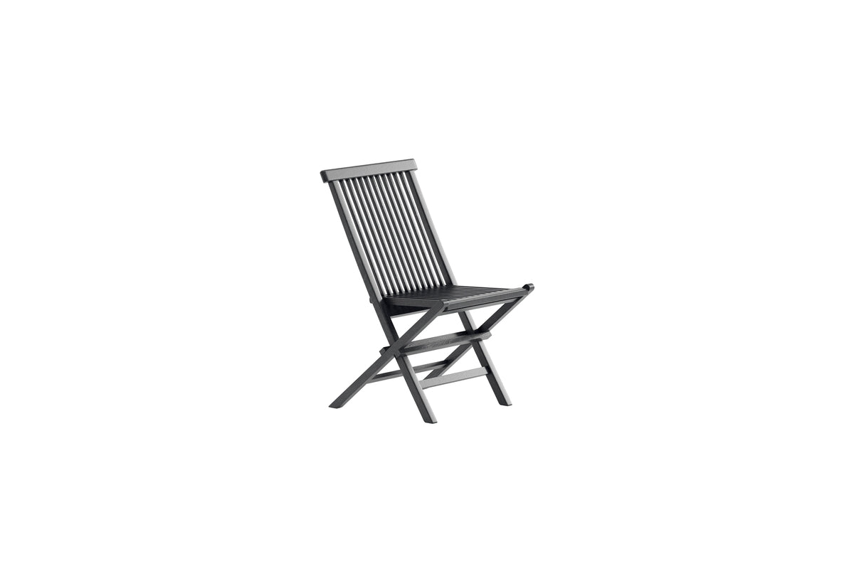 Luxusbetten24 Ravina 2er‑Set Gartenstuhl aus Schwarzem Teakholz, Schwarz