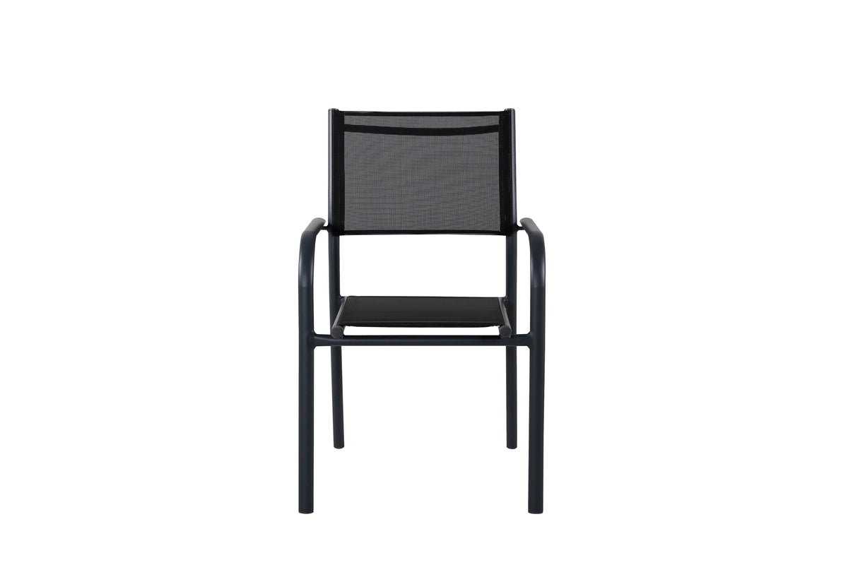 Ronda 2‑Er Set Gartenstuhl Schwarz Textilene Aluminium