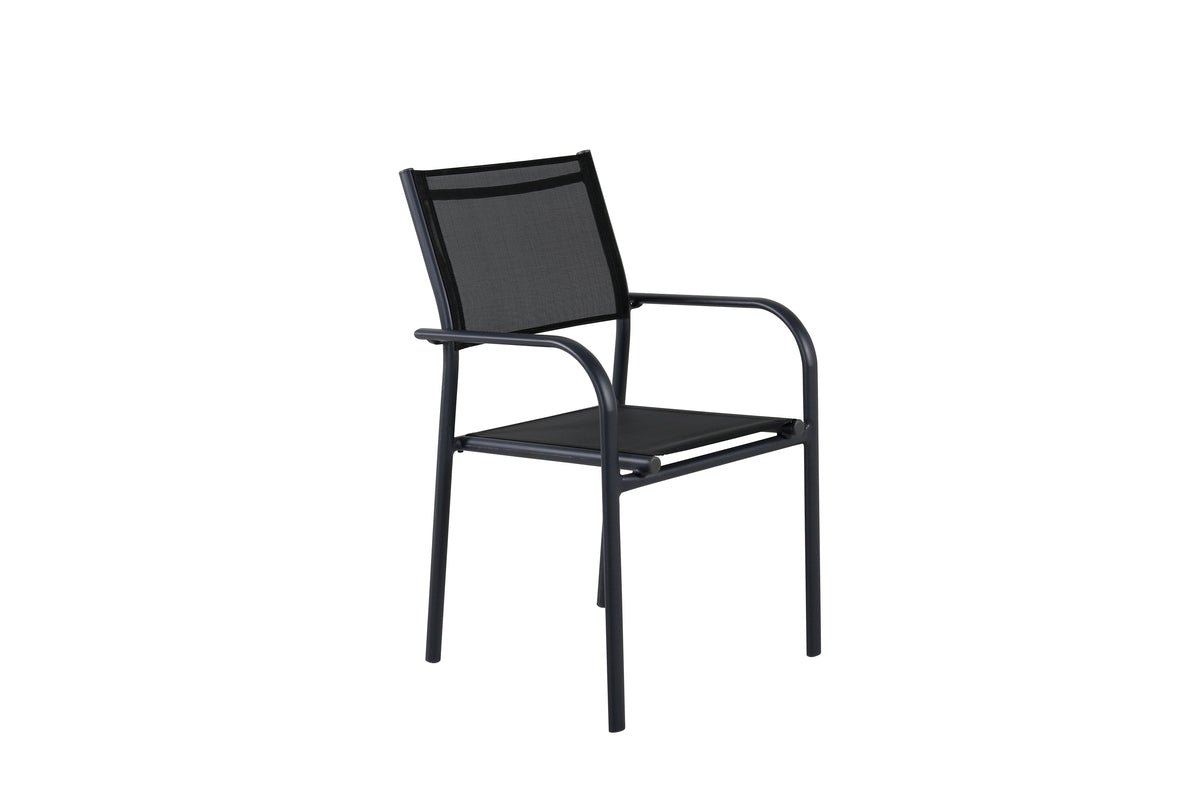 Ronda 2‑Er Set Gartenstuhl Schwarz Textilene Aluminium
