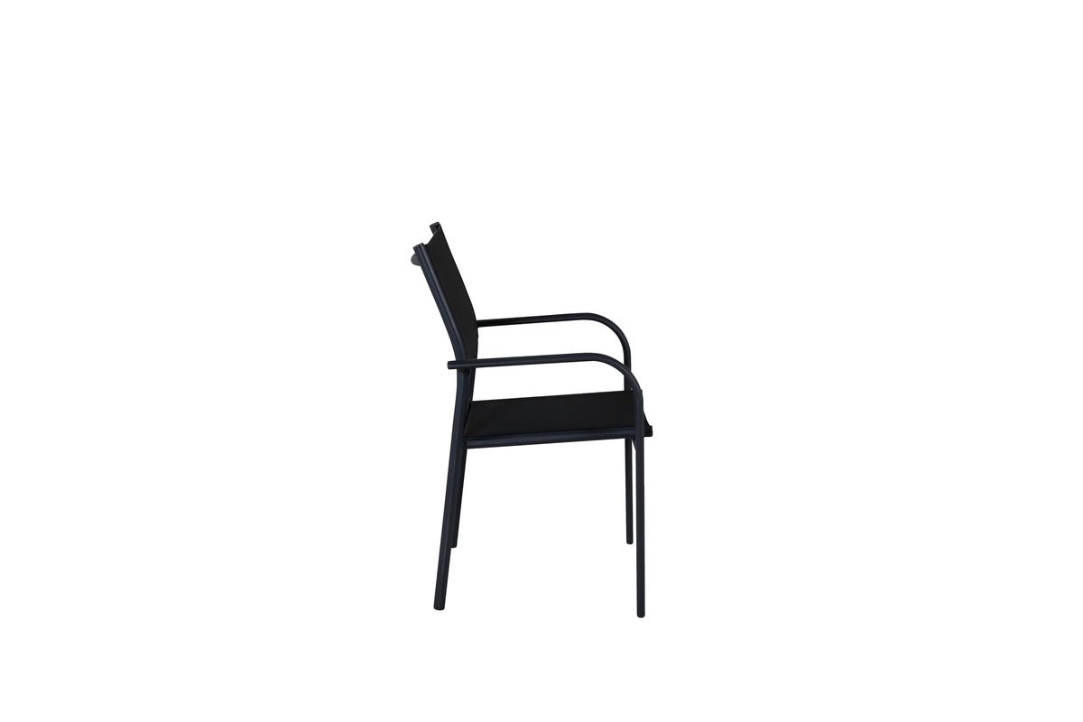 Ronda 2‑Er Set Gartenstuhl Schwarz Textilene Aluminium