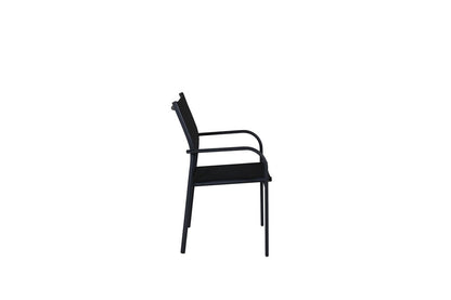 Ronda 2‑Er Set Gartenstuhl Schwarz Textilene Aluminium