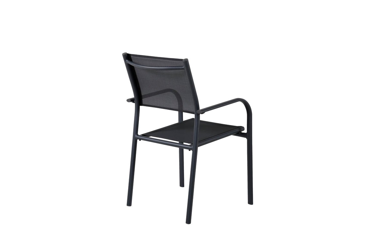Ronda 2‑Er Set Gartenstuhl Schwarz Textilene Aluminium