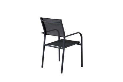 Ronda 2‑Er Set Gartenstuhl Schwarz Textilene Aluminium