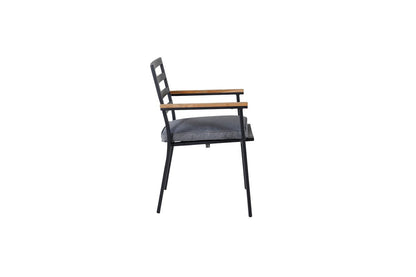 Luxusbetten24 Tala Gartenstuhl-Set, Schwarz, 2er Set mit Kissen