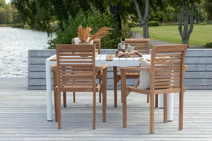Luxusbetten24 Tansania Gartenstuhl-Set Massives Poliertes Teakholz Natur