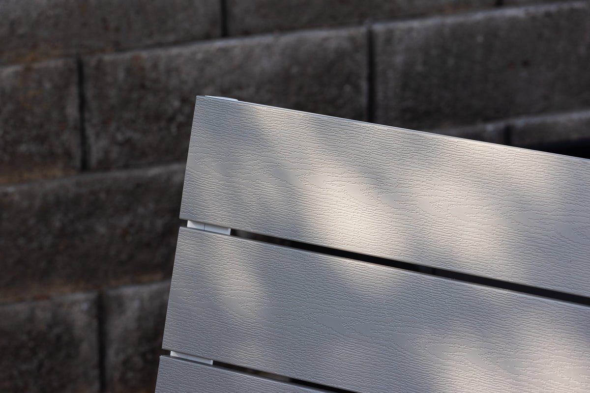 2er Set Gartenstuhl Vita Weiß/Grau Aluminium Aintwood Design