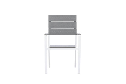 2er Set Gartenstuhl Vita Weiß/Grau Aluminium Aintwood Design