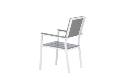 2er Set Gartenstuhl Vita Weiß/Grau Aluminium Aintwood Design