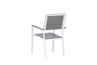 2er Set Gartenstuhl Vita Weiß/Grau Aluminium Aintwood Design