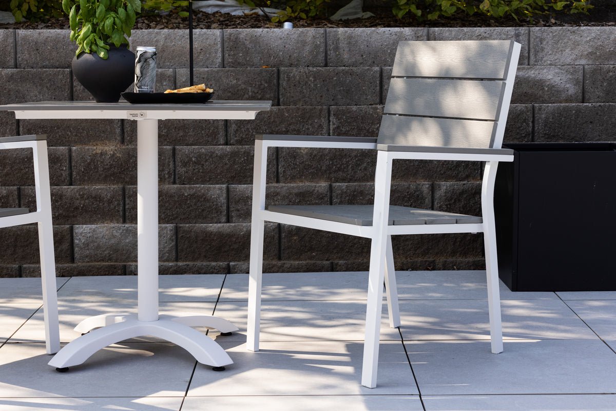 2er Set Gartenstuhl Vita Weiß/Grau Aluminium Aintwood Design