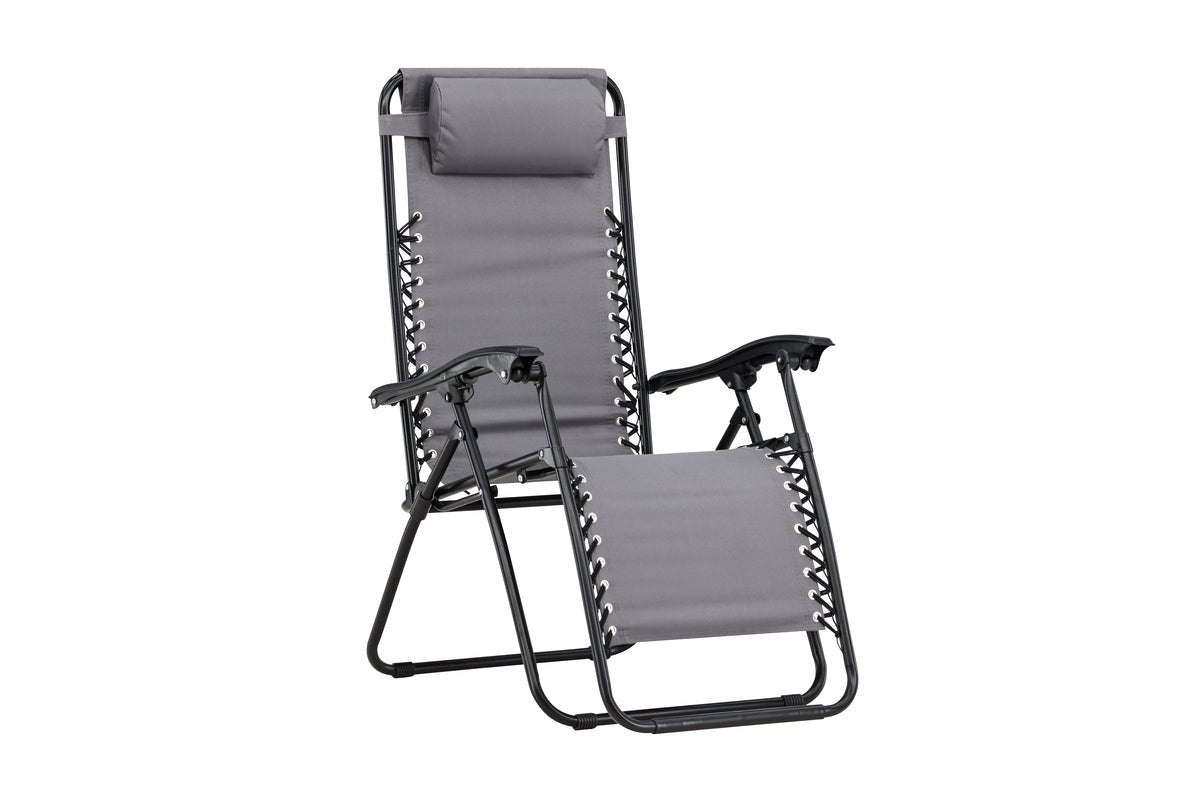 Luxusbetten24 Vionna Sonnenliege 2er Set Oxford‑Gewebe Schwarz/Grau Garten