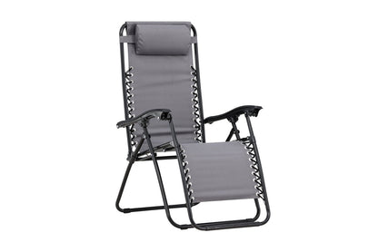 Luxusbetten24 Vionna Sonnenliege 2er Set Oxford‑Gewebe Schwarz/Grau Garten