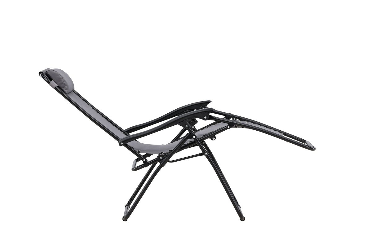 Luxusbetten24 Vionna Sonnenliege 2er Set Oxford‑Gewebe Schwarz/Grau Garten