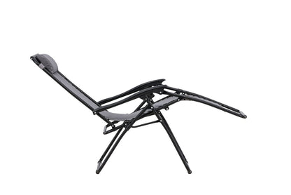 Luxusbetten24 Vionna Sonnenliege 2er Set Oxford‑Gewebe Schwarz/Grau Garten