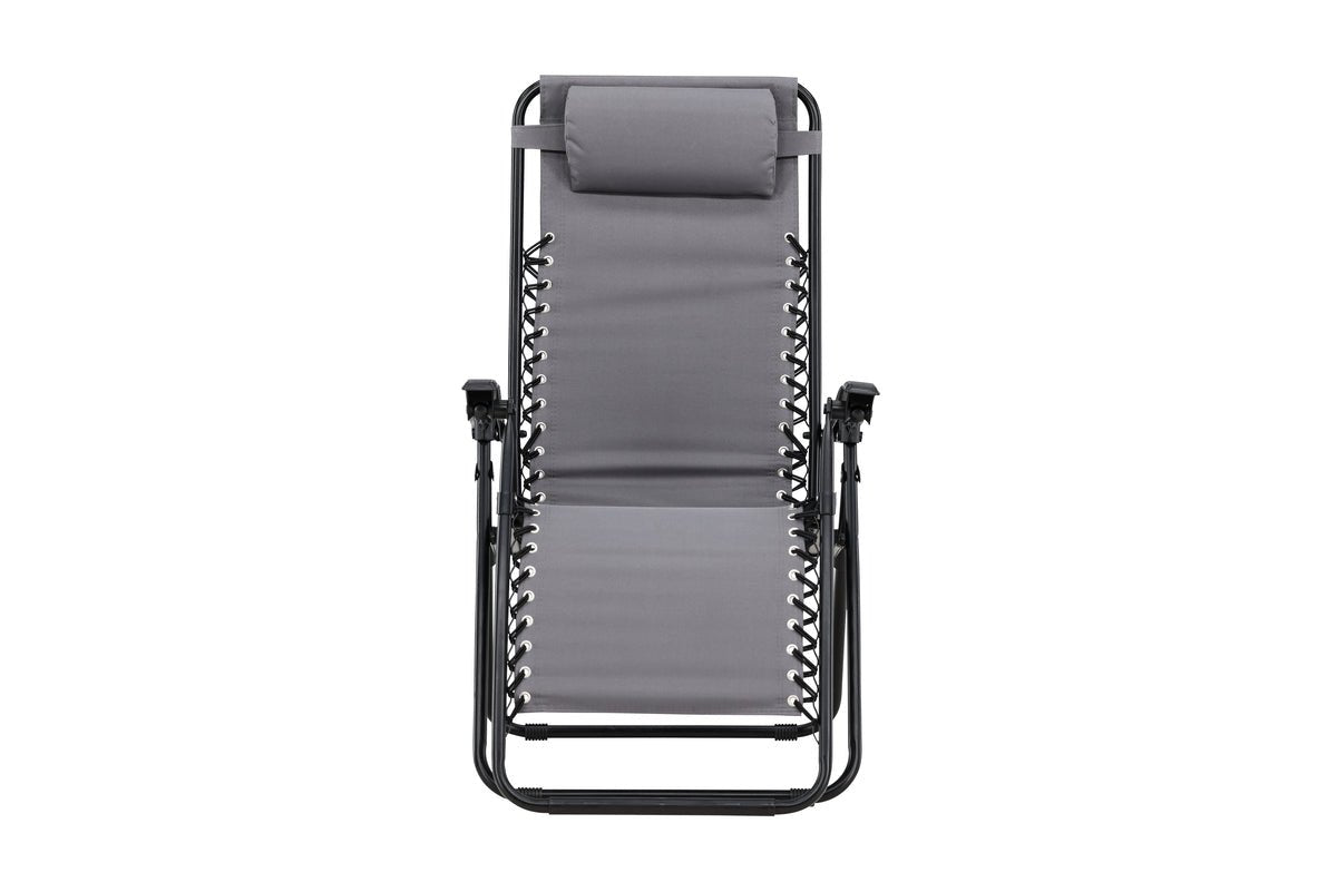 Luxusbetten24 Vionna Sonnenliege 2er Set Oxford‑Gewebe Schwarz/Grau Garten