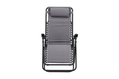 Luxusbetten24 Vionna Sonnenliege 2er Set Oxford‑Gewebe Schwarz/Grau Garten