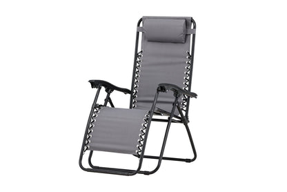 Luxusbetten24 Vionna Sonnenliege 2er Set Oxford‑Gewebe Schwarz/Grau Garten