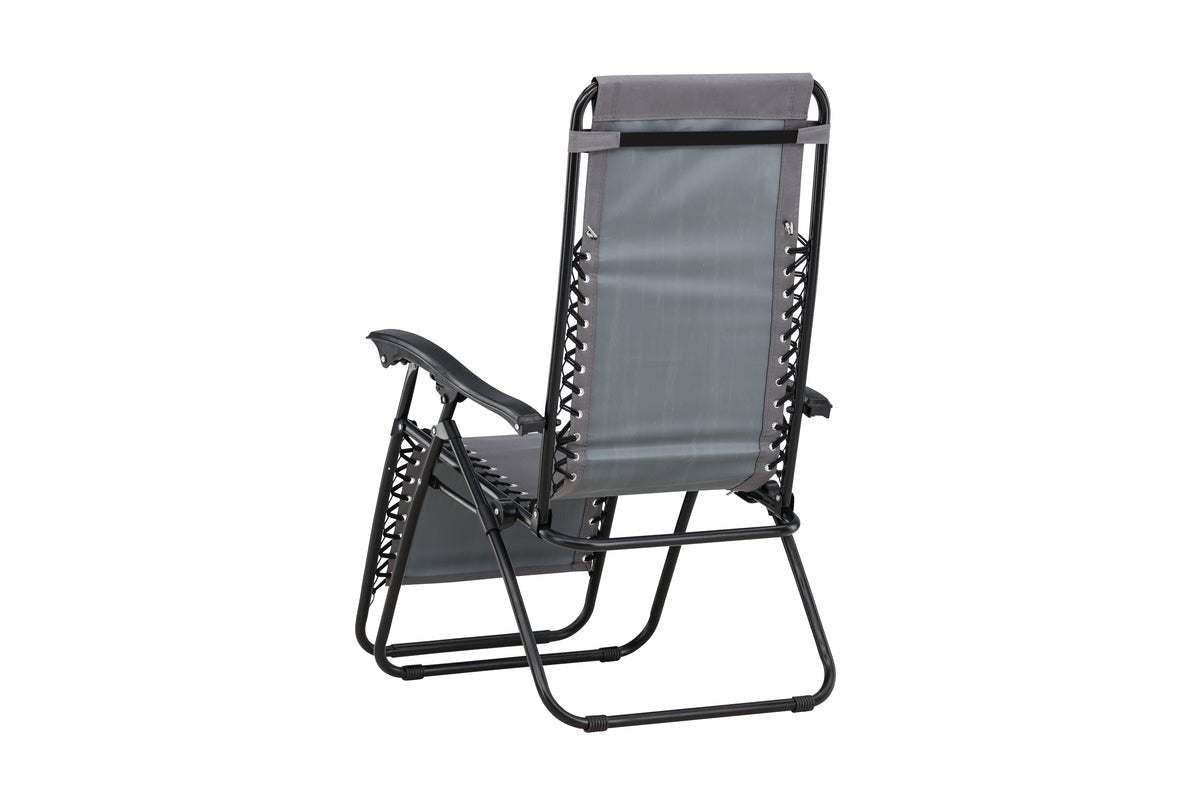 Luxusbetten24 Vionna Sonnenliege 2er Set Oxford‑Gewebe Schwarz/Grau Garten
