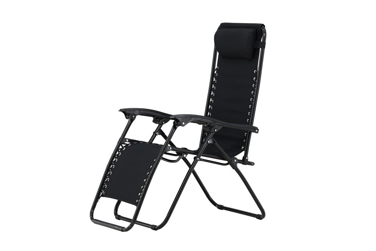 Luxusbetten24 Vionna Sonnenliege 2er Set Oxford‑Gewebe Schwarz/Grau Garten