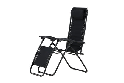 Luxusbetten24 Vionna Sonnenliege 2er Set Oxford‑Gewebe Schwarz/Grau Garten