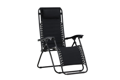 Luxusbetten24 Vionna Sonnenliege 2er Set Oxford‑Gewebe Schwarz/Grau Garten