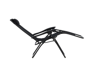 Luxusbetten24 Vionna Sonnenliege 2er Set Oxford‑Gewebe Schwarz/Grau Garten