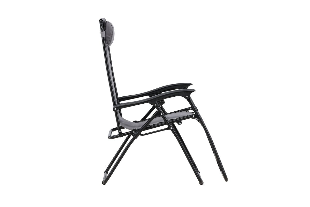 Luxusbetten24 Vionna Sonnenliege 2er Set Oxford‑Gewebe Schwarz/Grau Garten