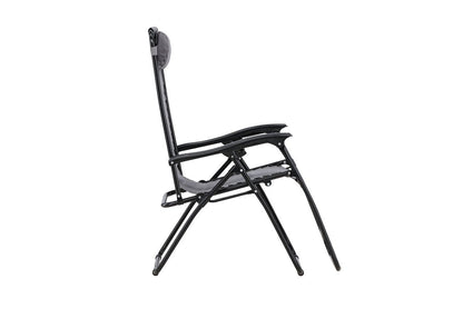 Luxusbetten24 Vionna Sonnenliege 2er Set Oxford‑Gewebe Schwarz/Grau Garten