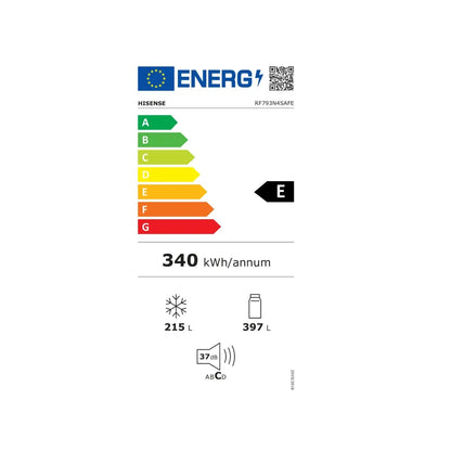 Hisense RF793N4SAFE Refrigerador Americano 612 litros No Frost Negro